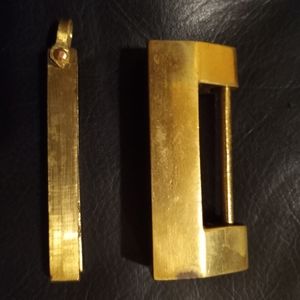 Antique Chinese brass padlock with key